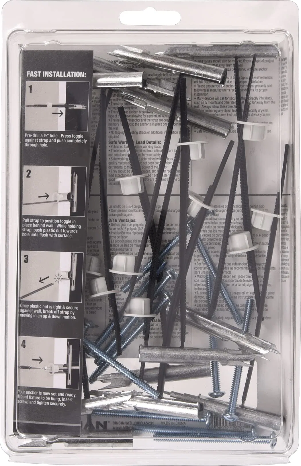 Self Drilling Toggle Bolts Black