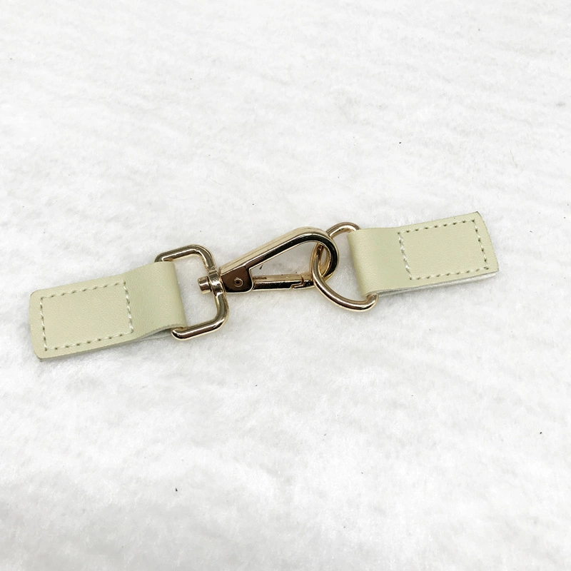 PU Leather Sew on Toggle Closure with Metal Buckle Snap Clip